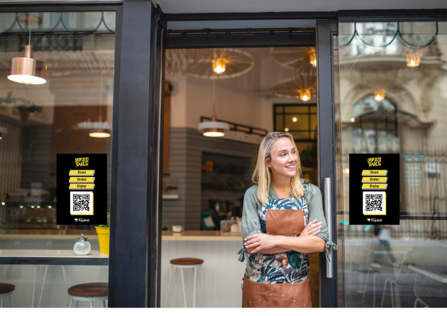 Support safe, easy contactless ordering with Flipdish QR code stickers