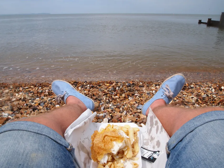 Fish and chips beach