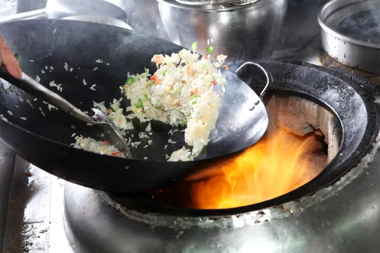 Chinese takeaway wok cooking