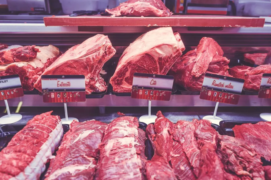 Butcher meat display