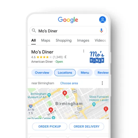 Olo order with google