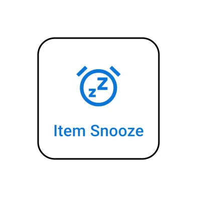 Item snooze component on blue background