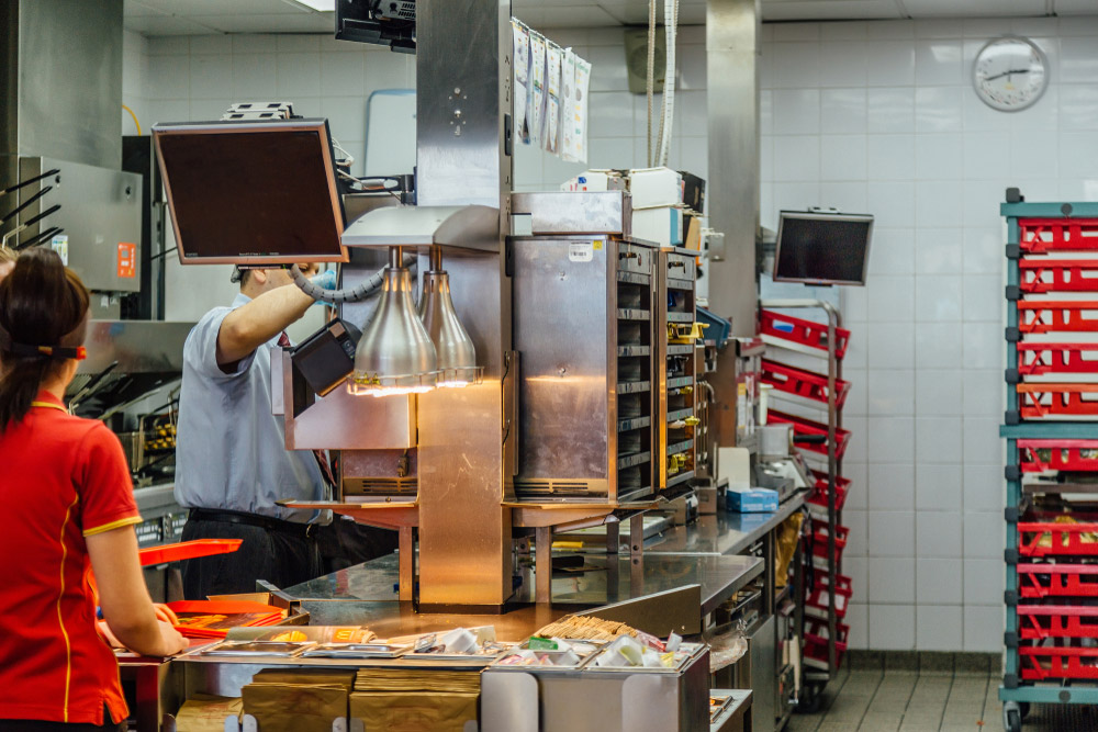 Fast food production kitchen