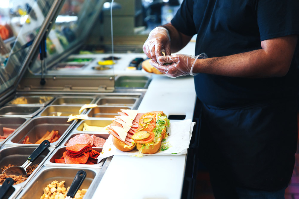 Fast food sandwich prep