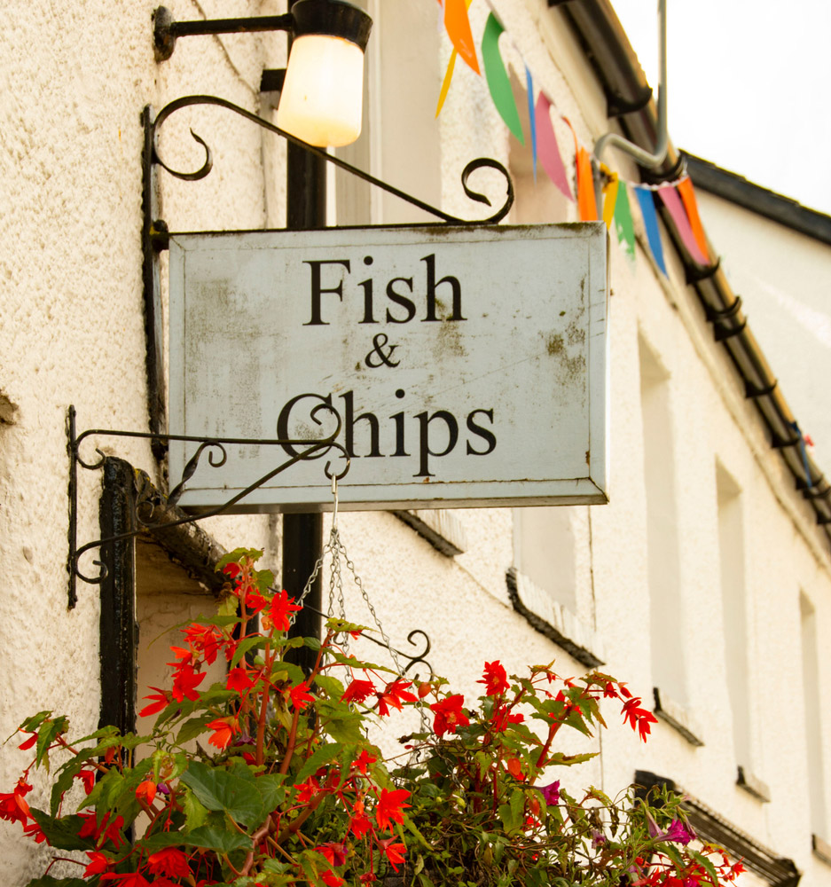 Fish and chip shop sign