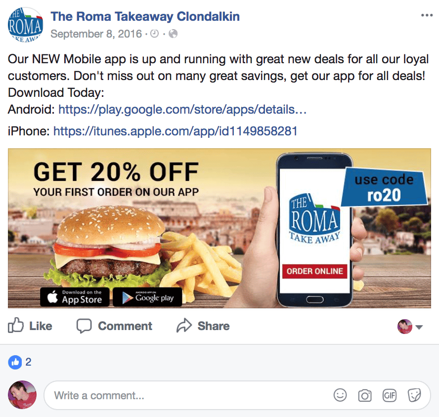 facebook flipdish online mobile ordering app