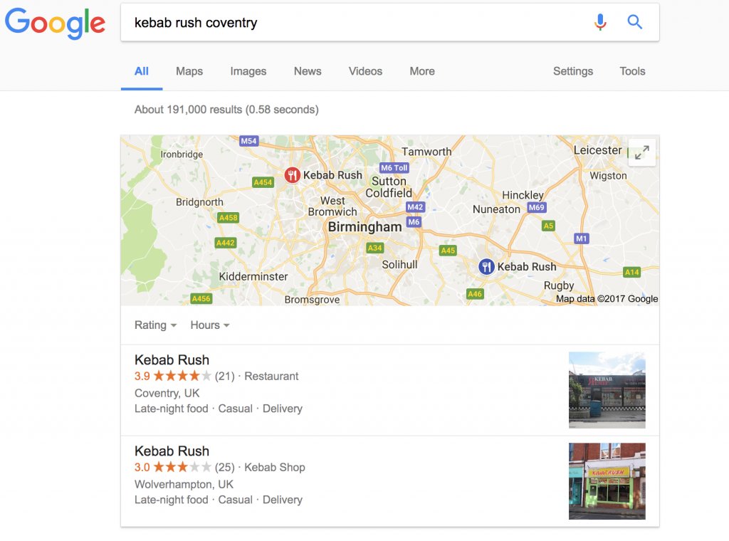 claim my takeaway business on google