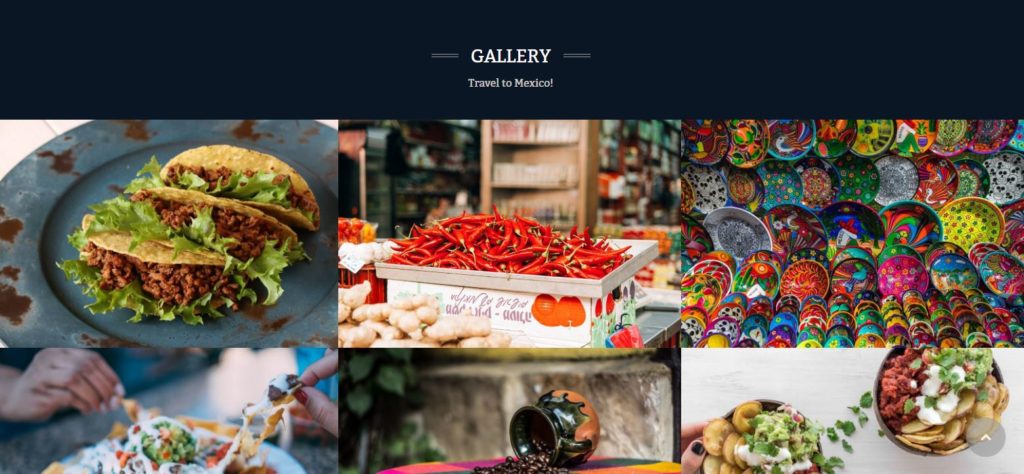 Picture gallery on Flipdish latest food ordering website design