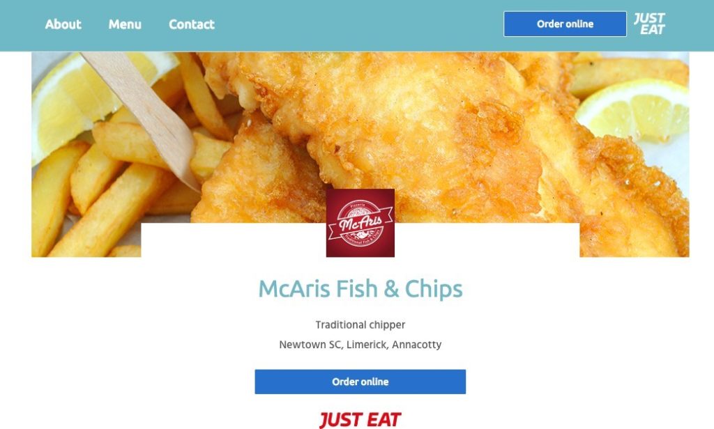 Image of Just Eat Landing Page