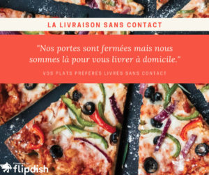 Coivd 19 publication sur la livraison sans contact pour une pizzeria