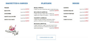 menu qui figurent sur le systeme de commande en ligne propulsé par flipdish pour les casseroles du chef