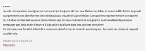 Commentaire d’un restaurateur en région parisienne sur le danger des portails agrégateurs