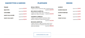 menu du site de casseroles du chef, restaurant partenaire chez Flipdish